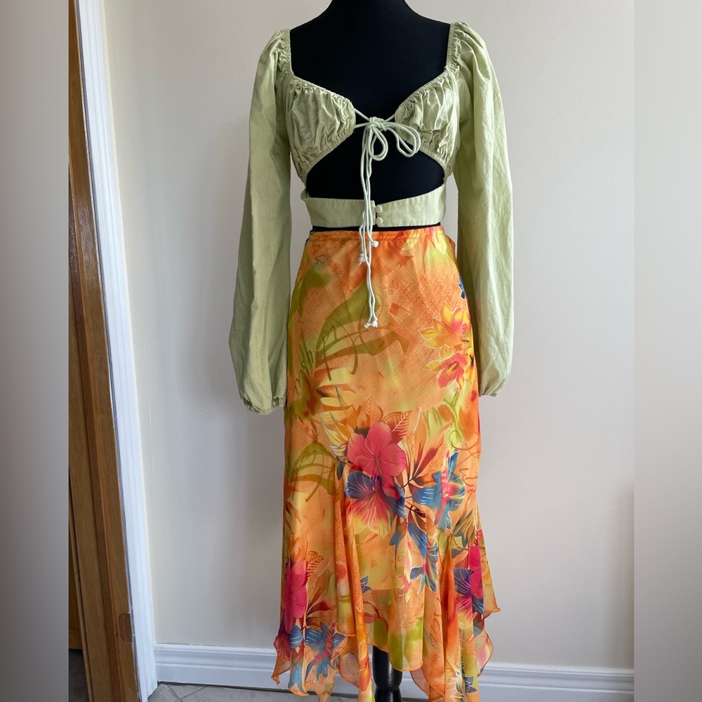 Papermoon smocked crop top size S